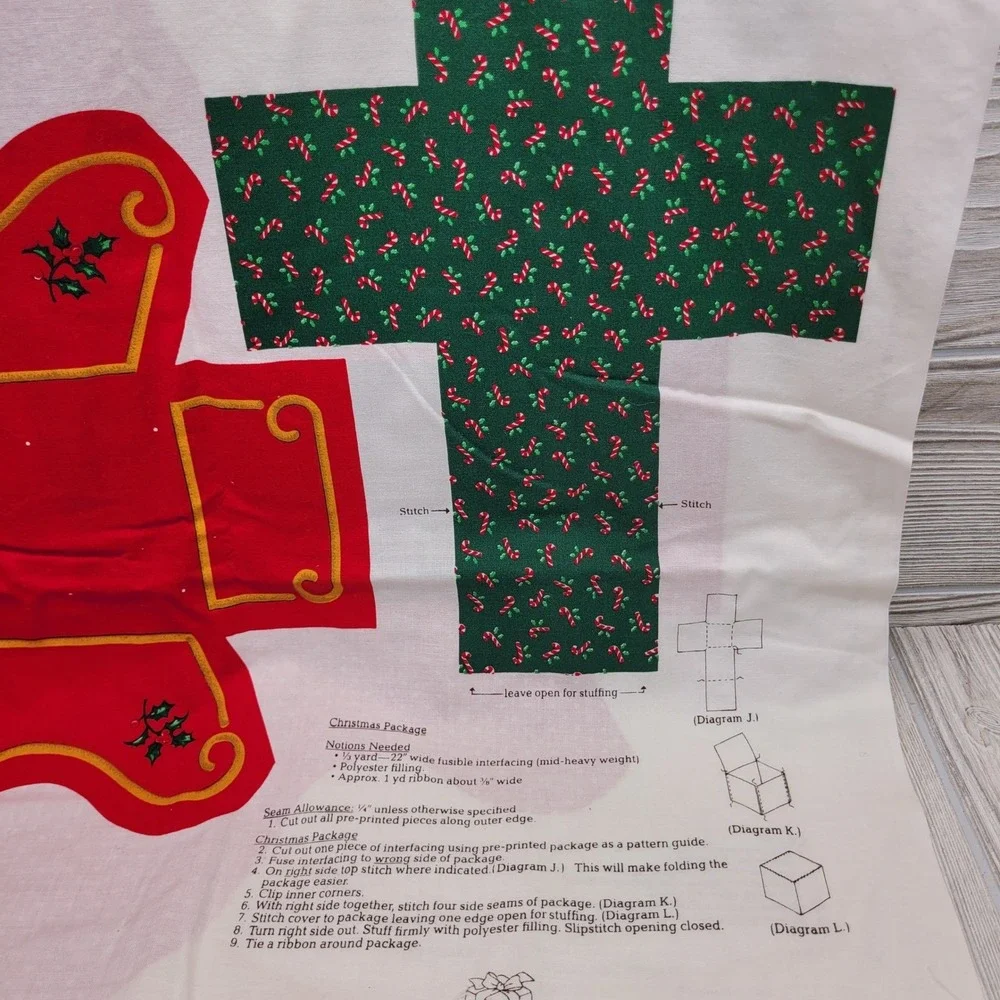 Cranston Christmas Teddy‎ Bear Old Fashioned Sleigh Fabric Panel Cut Sew Stuff